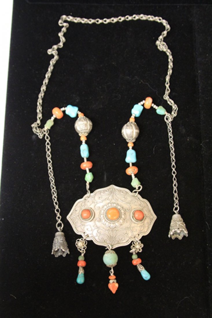 QING DYNASTY SILVER COURT NECKLACE (1 of 3)