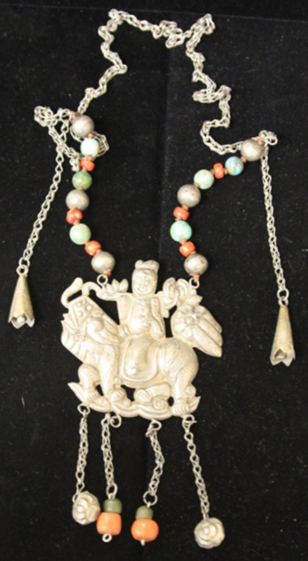 QING DYNASTY SILVER COURT NECKLACE (1 of 2)