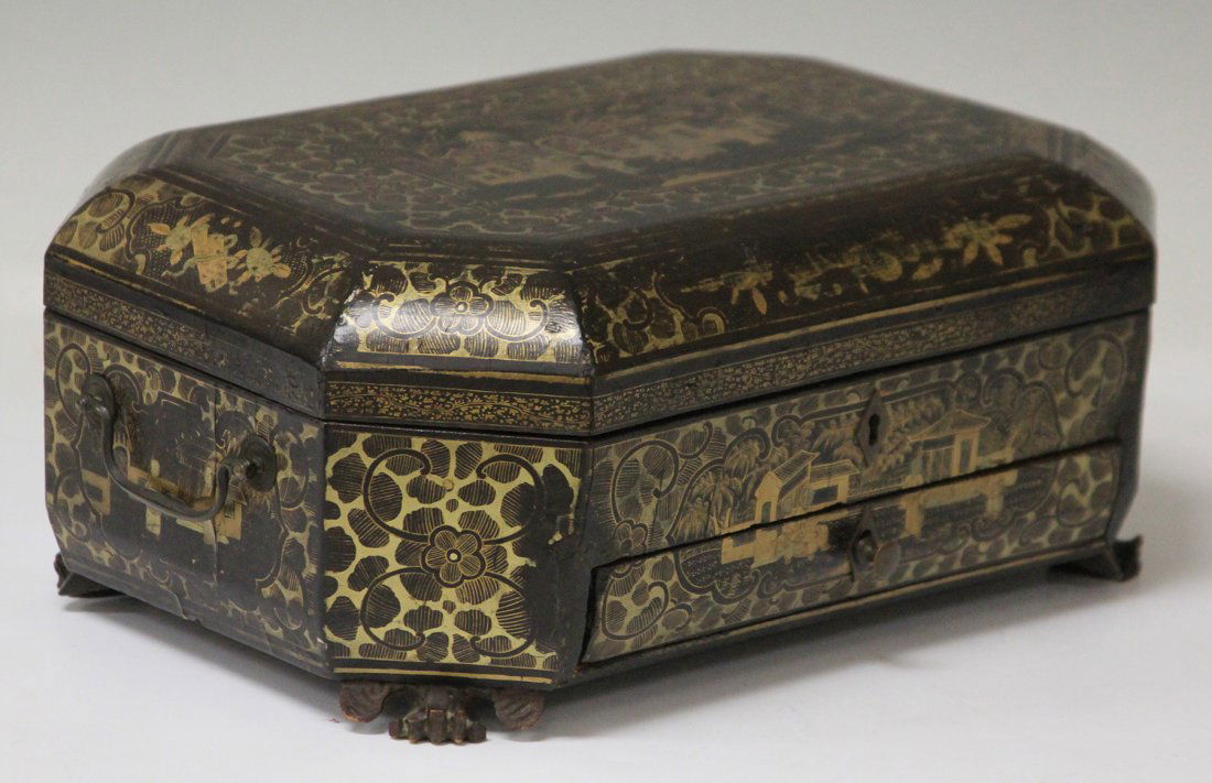 18TH CENTURY CHINESE LACQUERED TEA BOX (1 of 4)