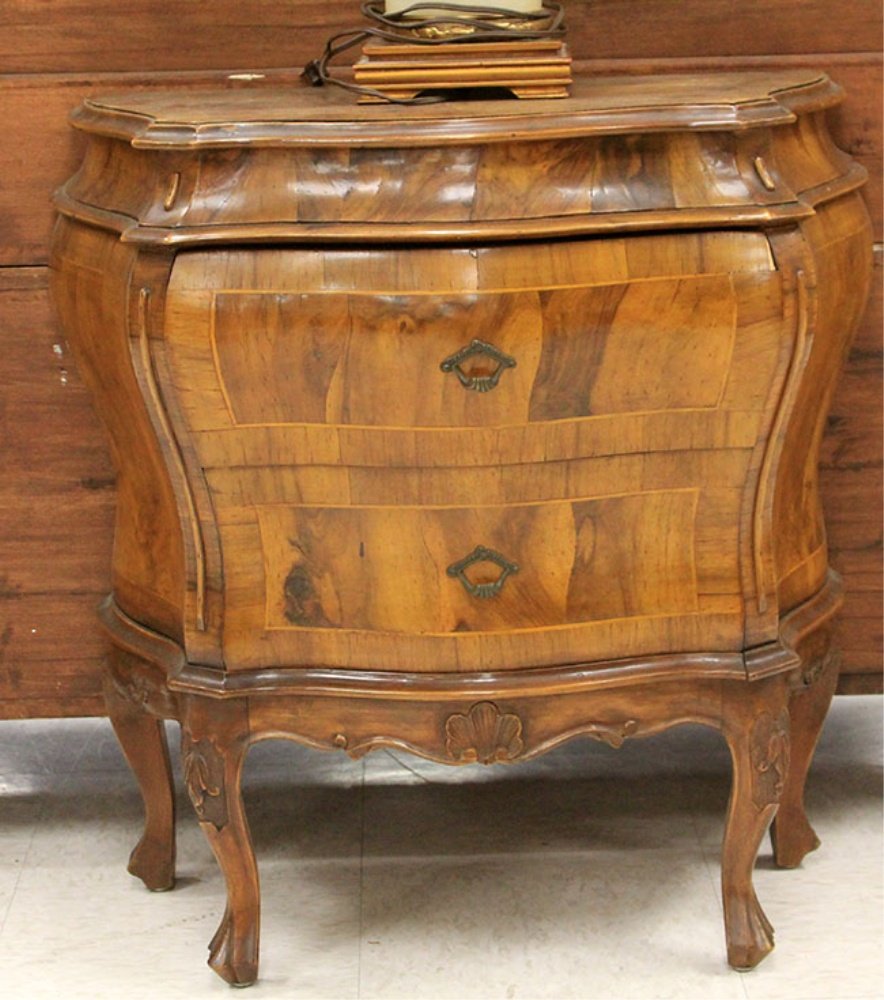 FLEMISH INLAID BOMBAY HALF COMMODE: early 20th century Height- 26"
