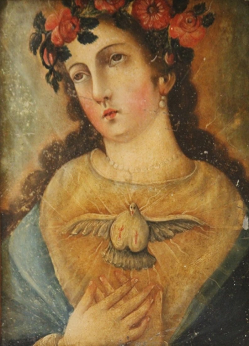 LOT OF (3) OIL ON TIN 19TH CENTURY (1 of 2)