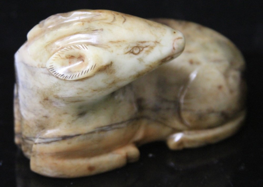 CHINESE JADE RECUMBENT RAM, POSSIBLY 20TH CENTURY (1 of 1)
