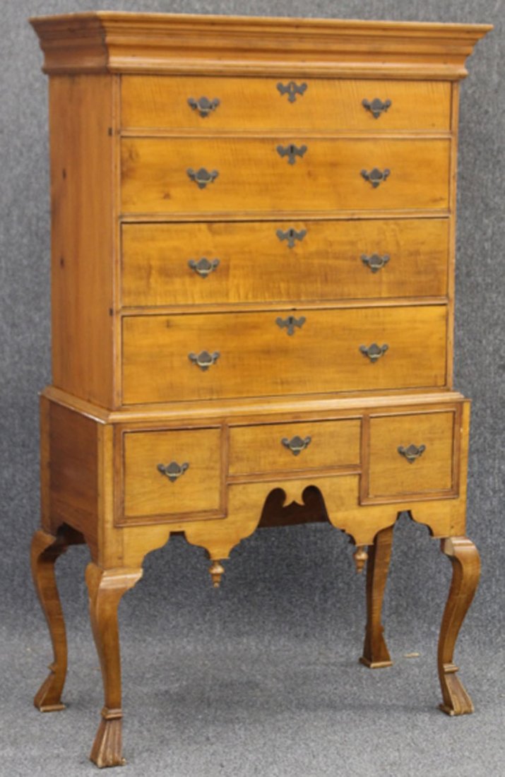 AMERICAN 18TH CENTURY MAPLE CHEST ON CHEST (1 of 10)