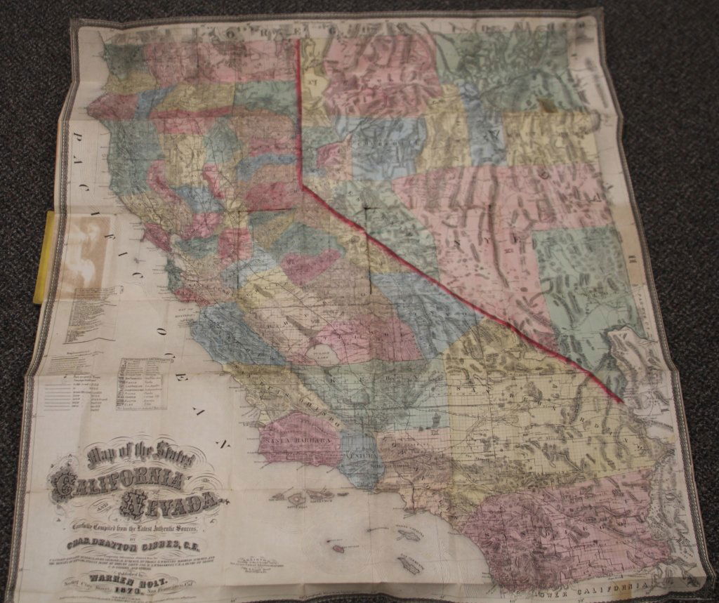 WARREN HOLT, 1873 MAP OF CALIFORNIA & NEVADA (1 of 3)