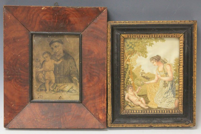 LOT OF (2) 19TH CENTURY FRAMED DECORATIVE ART (1 of 1)