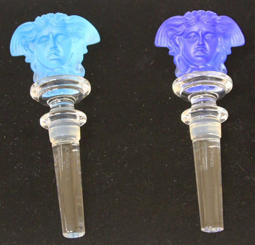 LOT OF (2) ROSENTHAL VERSACE FROSTED STOPPERS: With original boxes