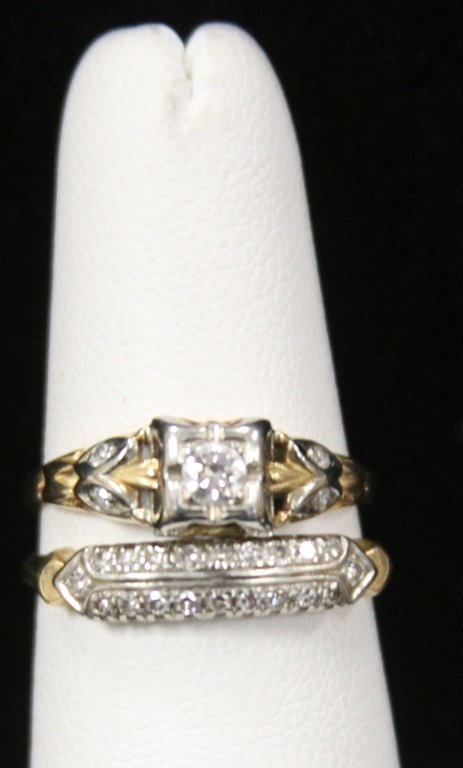LOT OF (2) DIAMOND 14KT RINGS (1 of 4)