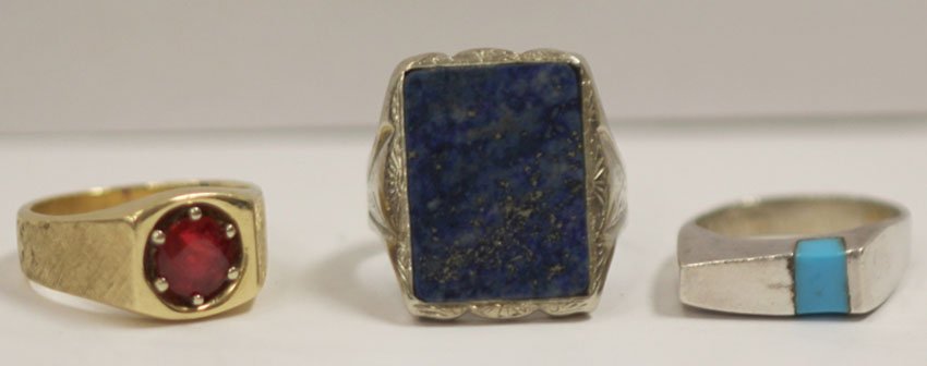 LOT OF (3) 14KT AND SILVER RINGS (1 of 4)