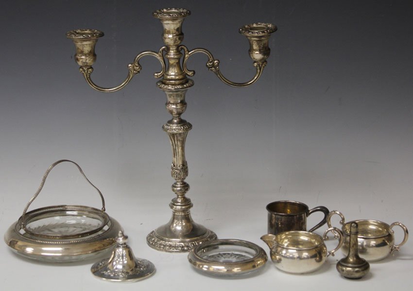 LOT OF (8) PCS. STERLING SILVER, INCL. CANDLESTAND (1 of 5)