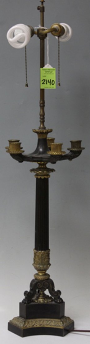VICTORIAN CAST METAL FIGURAL LAMP (1 of 4)