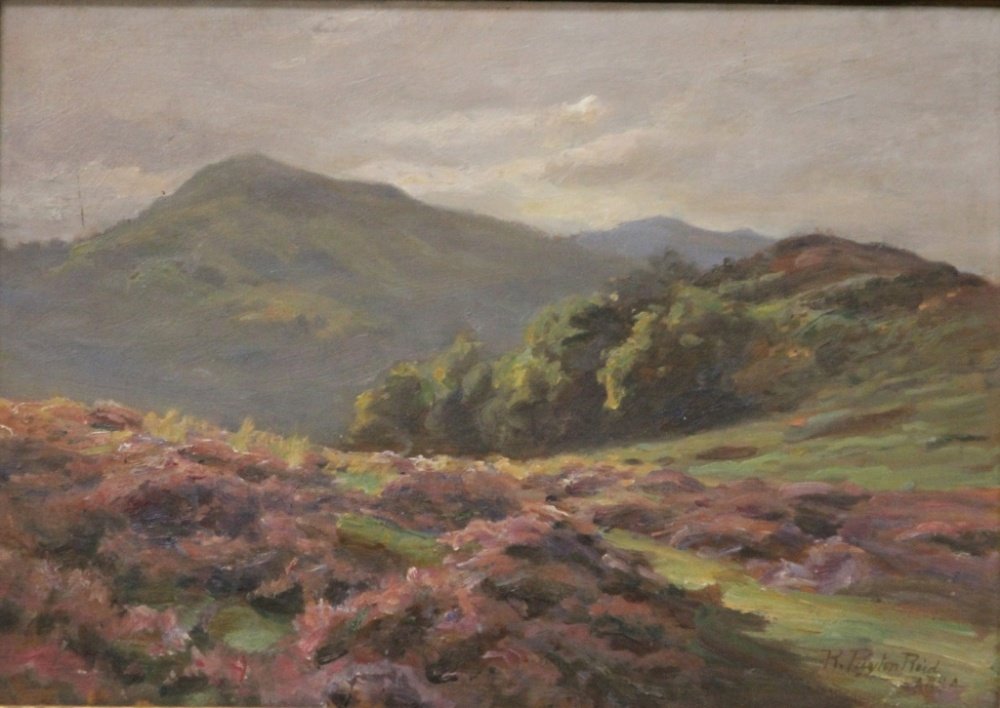 ROBERT PAYTON REID (1859-1945), OIL ON BOARD: Landscape Sight- 10" x 14" Overall- 16" x 20" Condition- loss to gesso