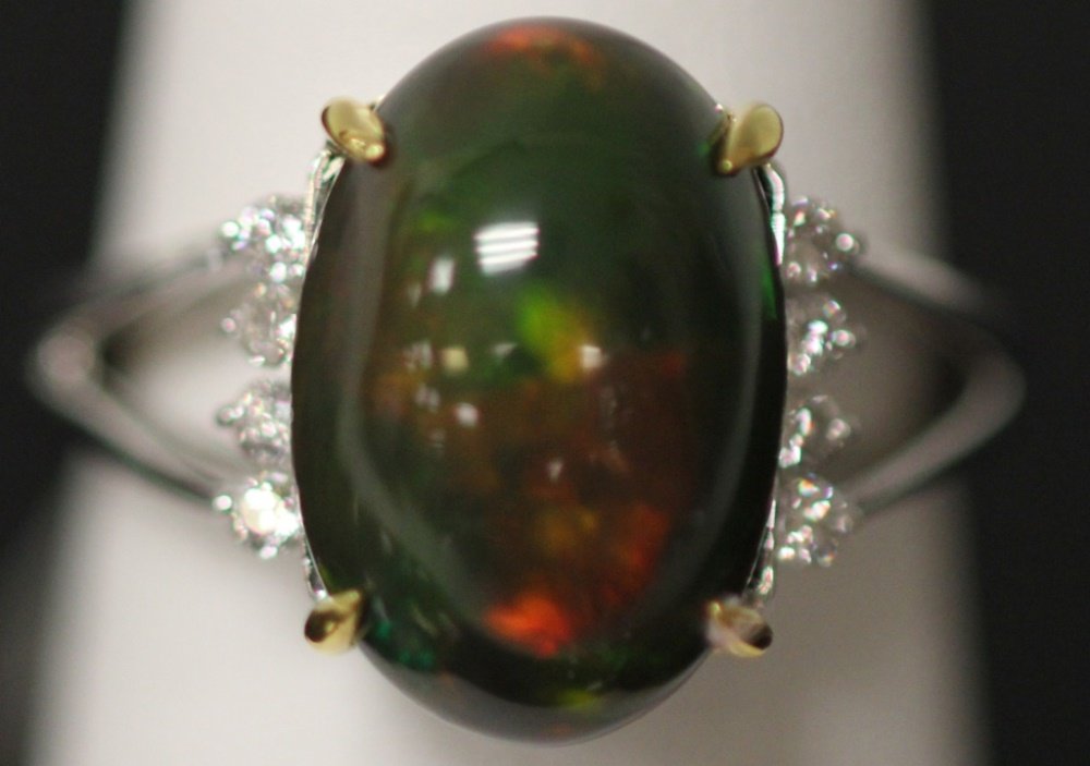 LADY'S BLACK OPAL 14KT RING (1 of 1)