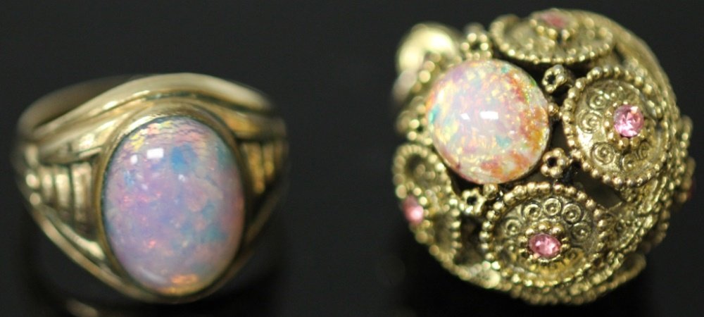 LOT OF (2) VINTAGE OPAL JEWELRY- ENHANCER, RING (1 of 1)