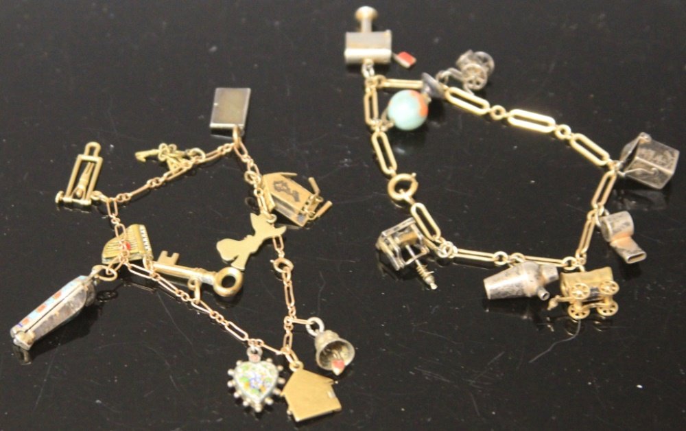 LOT OF (2) VINTAGE CHARMS, SOME 10KT OR HIGHER (1 of 1)