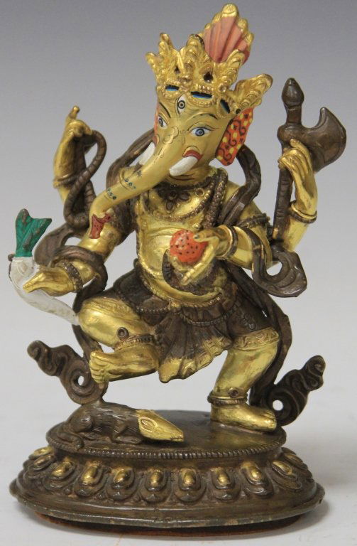GANESH HINDU GOD BRONZE FIGURE (1 of 2)
