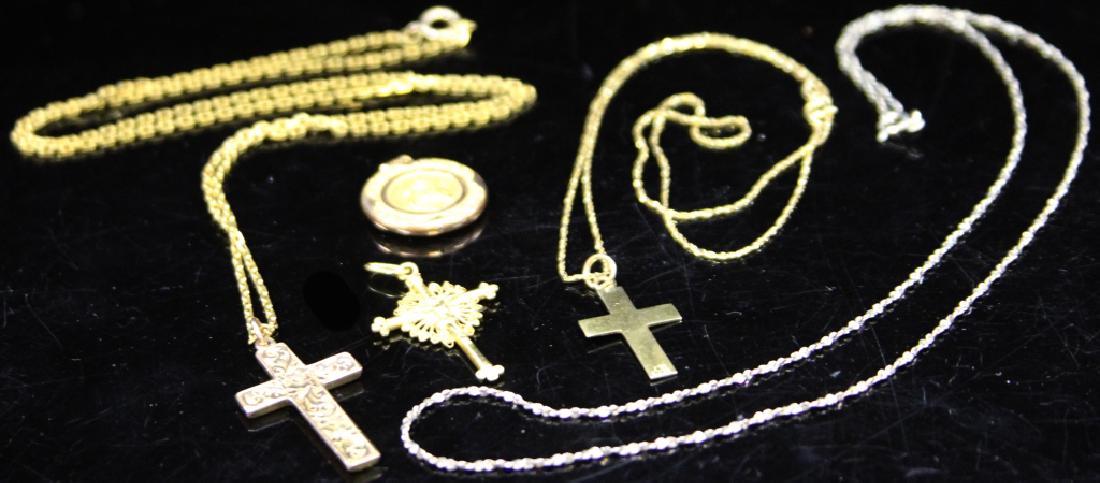 LOT OF (5) RELIGIOUS JEWELRY, PENDANTS & CHAINS (1 of 8)