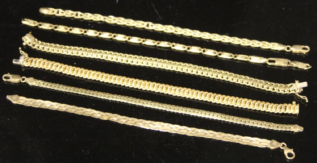 LOT OF (6) 18KT CHAIN BRACELETS (1 of 3)