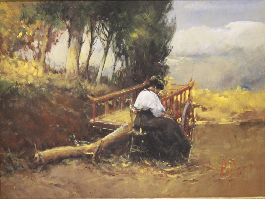 19TH CENTURY OIL ON BOARD, SIGNED A.D. (1 of 5)