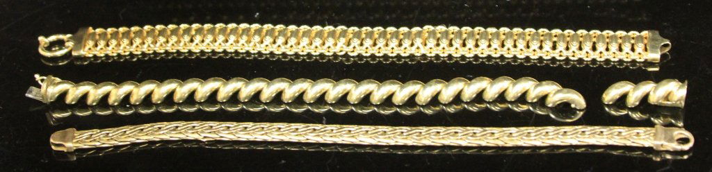LOT OF (3) 14KT CHAIN BRACELETS (1 of 5)