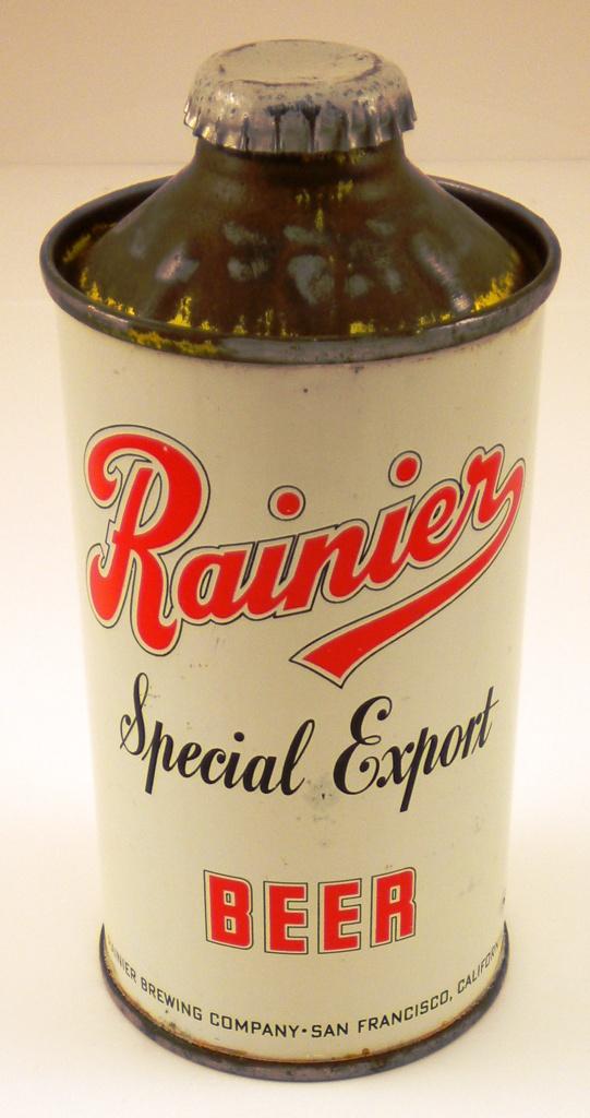 Rainier Special Export Cone Top Beer Can: Rainier Brewing Company - San Francisco, Calif. - 12 Fluid Ounce