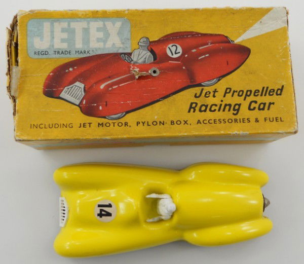 JETEX Jet Propelled Racing Car 1950s: This auction is for an original Jetex Jet Racing car with box and accessories. It includes the original Car complete with Rocket Engine, box, papers, fuel tablet (only one - probably inert by now), an