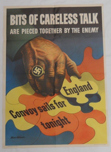 WWII Office of War Information Poster: This poster was put out in 1943 by the Office of War Information Dept., it is signed Stevan Dohanos. This poster is 20" x 28". For more information regarding this consignment see lot #25.