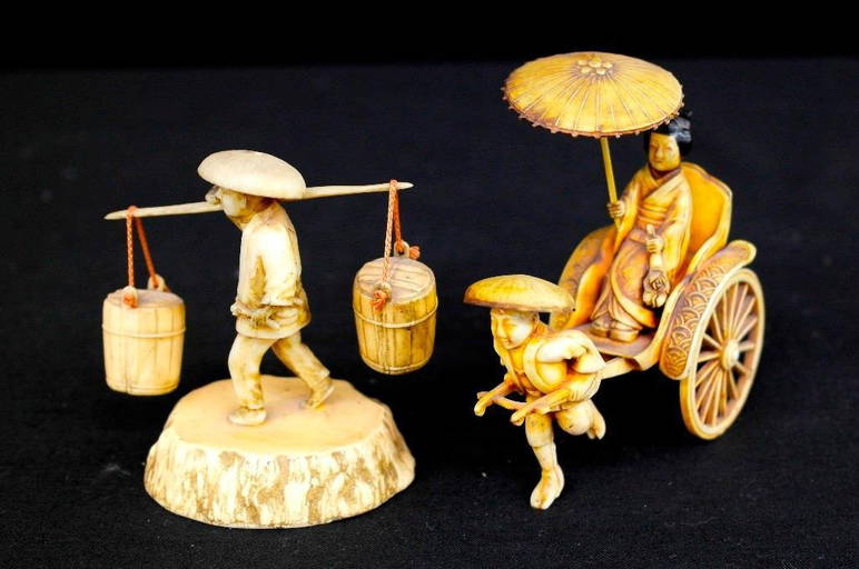 Lot of 2 Japanese Celluloid Miniature Figurines Jan 14, 2014