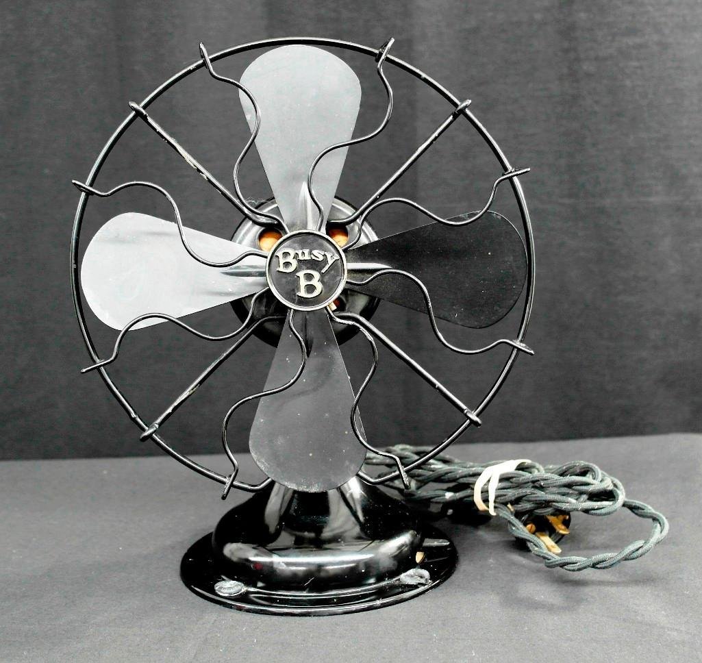 Vintage Kelmet Busy B Electric Fan - Black - Tested &: This small, vintage electric fan is the Busy B model, manufactured by Kelmet Corp. The fan has been recently cleaned and polished and is in good working order. Measures approx. 11" tall.