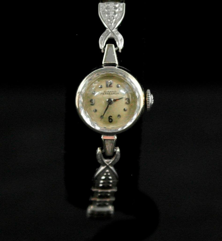 Girard Perregaux Lady's Gold Wristwatch: Up for bid is a vintage 14K gold ladies Girard Perregaux wristwatch. This is a hand-wound watch with a very nice dial and hands. The 14K case has been tested and authenticated. It features a nice face