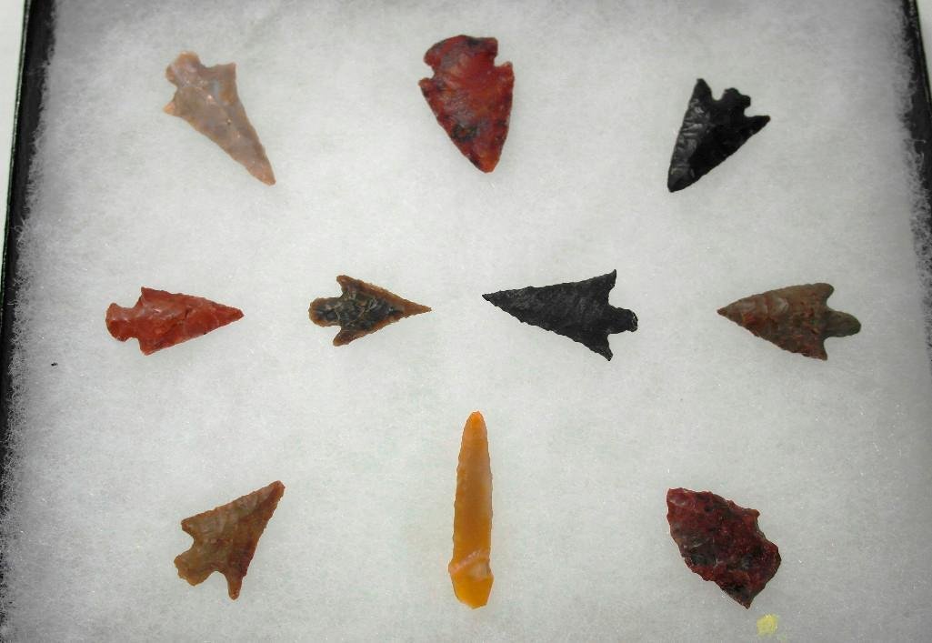 Ten (10) Arrowheads from the Decker Site (1 of 2)