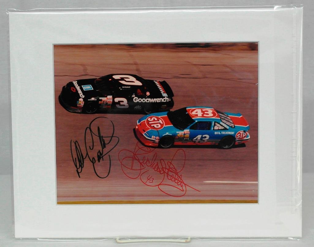 Color Photo Signed By NASCAR Superstars Dale Earnhardt (1 of 2)