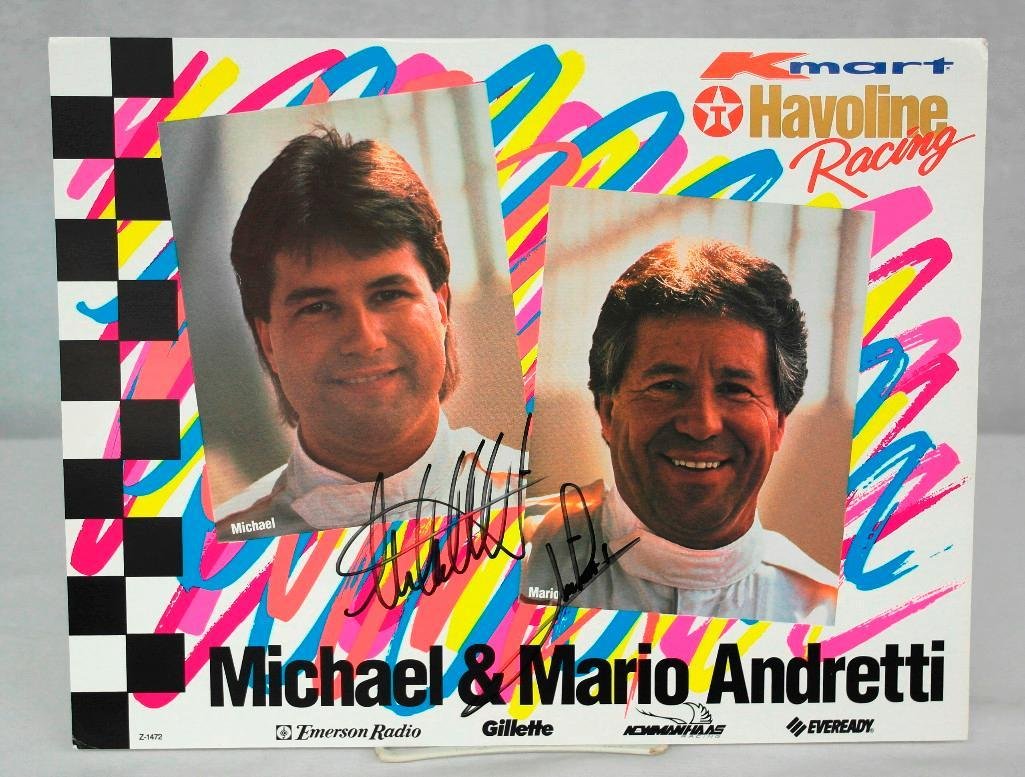 Driver Card Autographed by Indy 500 Father-Son Duo, (1 of 3)