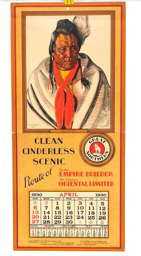 Great Northern Railroad 1930 Calendar Sheet (1 of 5)