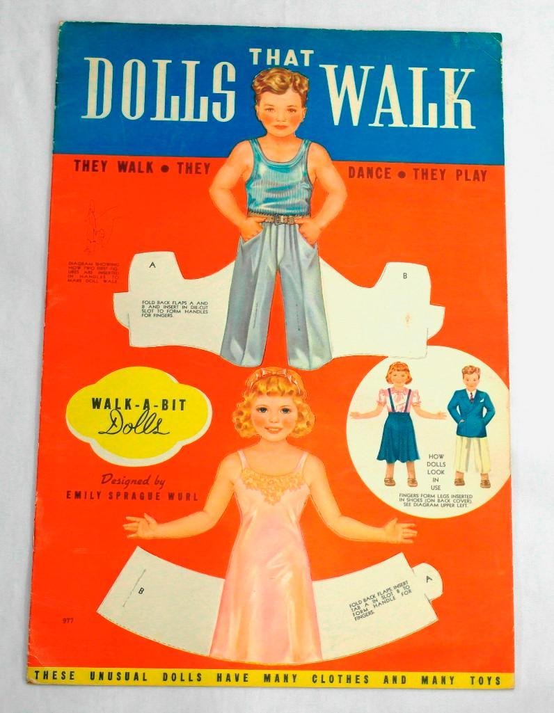 Vintage 1939 "Dolls That Walk" Paper Dolls (Uncut) (1 of 5)