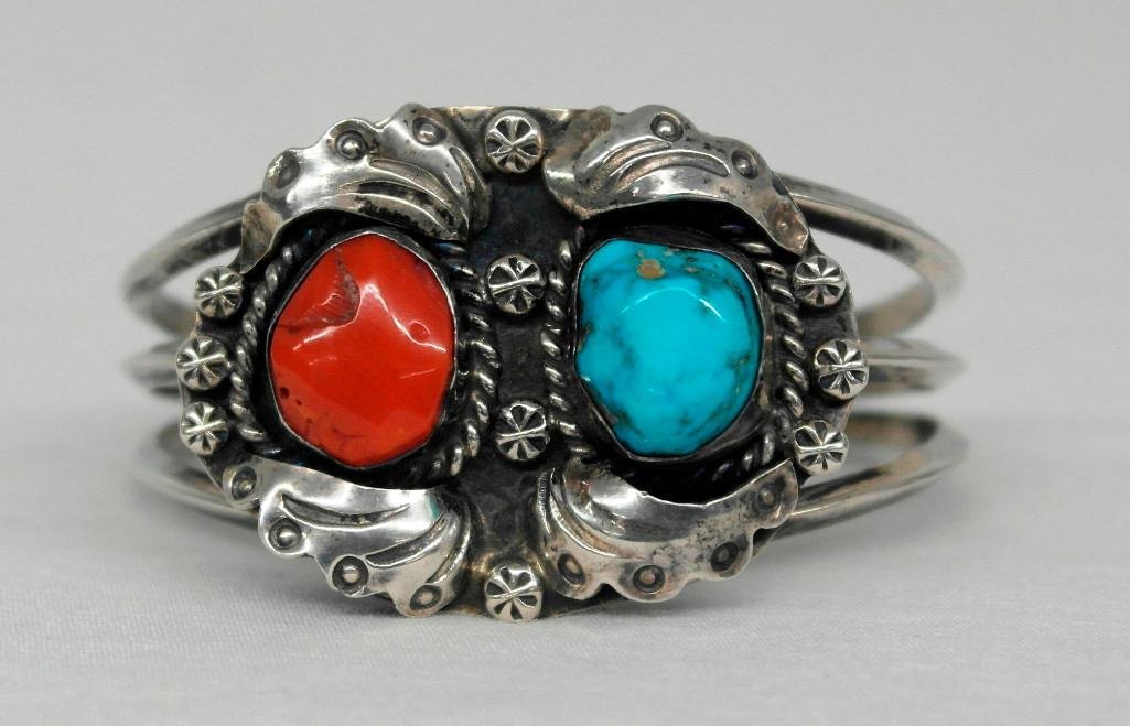 Turquoise and Silver Cuff Bracelet (1 of 3)