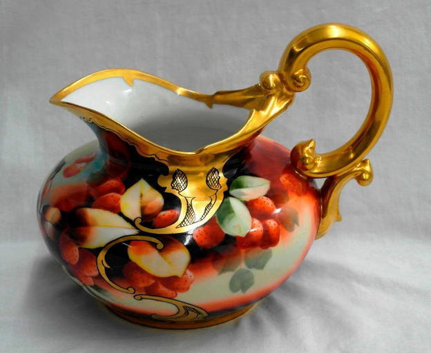 T V Pickard Handpainted China Pitcher Produced In