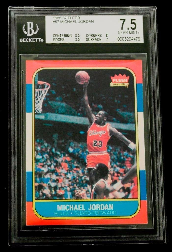 Michael Jordan 1986 Fleer Rookie Card BGS 7.5 (1 of 5)