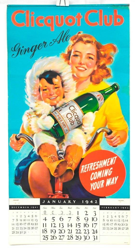Original Clicquot Club 1942 Calendar - Northern (1 of 4)