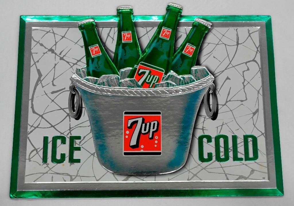 Rare Foil Die-Cut 7-Up Sign (1 of 3)