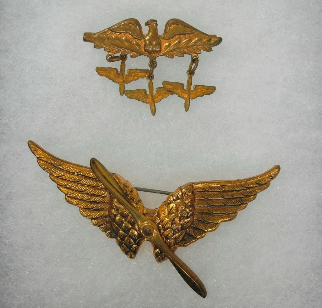 Two Pieces of Solid Brass WWII Army Air Forces (1 of 6)