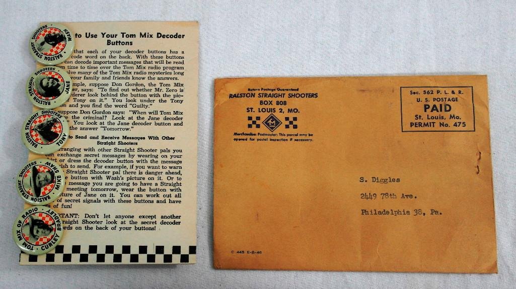 Tom Mix Straighter Shooters "Decoder Buttons" Premium (1 of 6)