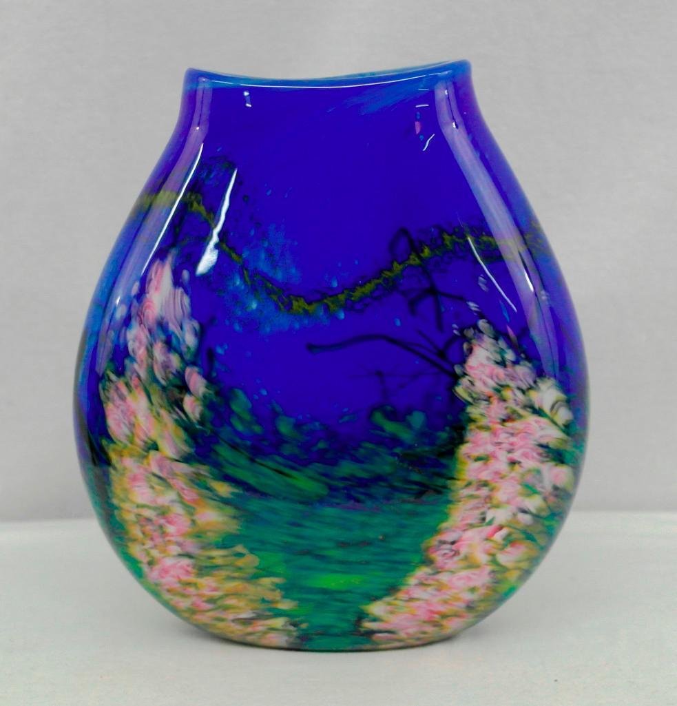 Fields and Fields 9" Blown Glass Vase Inspired by Monet (1 of 4)