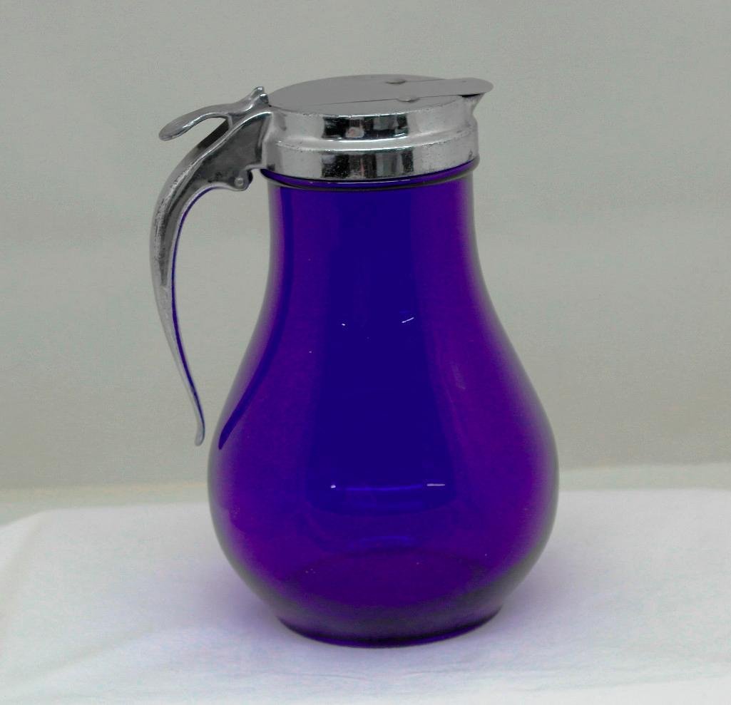 Rare Large Cobalt Batter Pitcher (1 of 4)