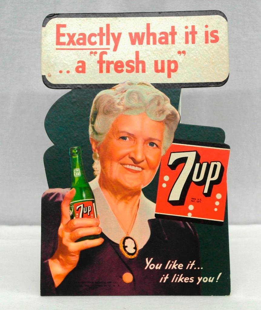 7-Up Die-Cut, Easel-Back Sign Dated 1944 (1 of 3)