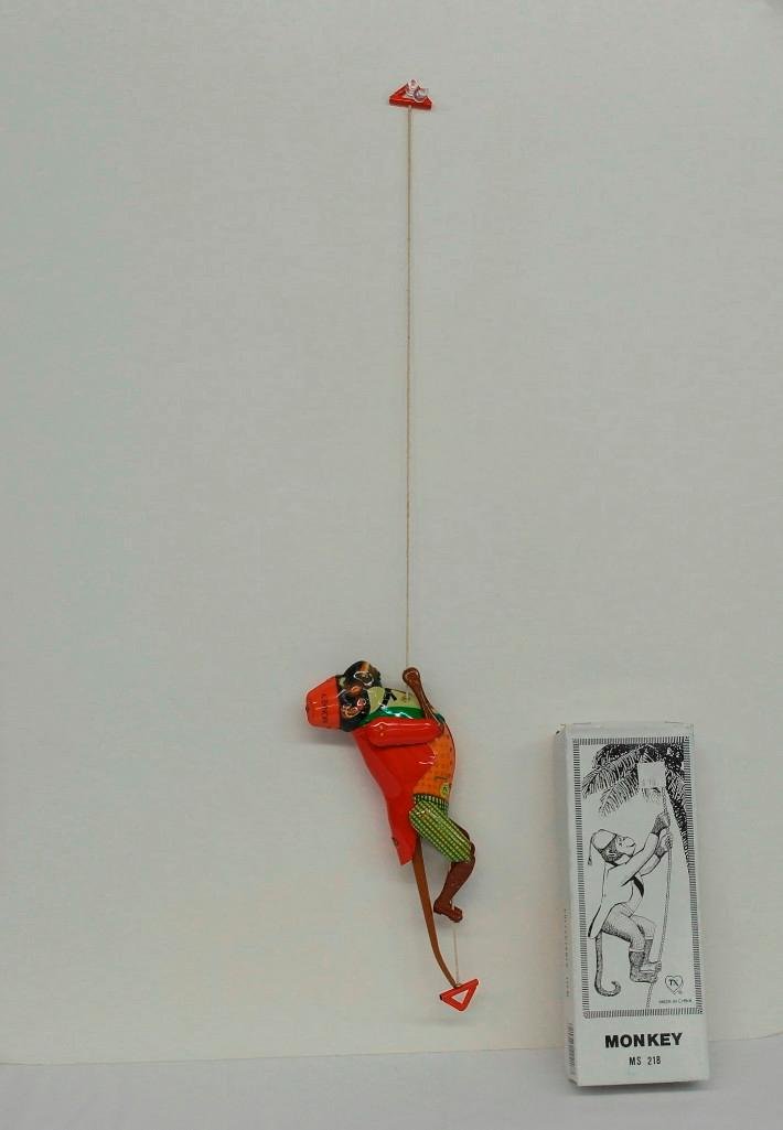MS 218 Climbing Monkey Tin Litho Toy and Original Box