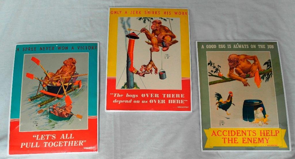 Set of 3 World War II Lawson Wood Posters (1 of 4)