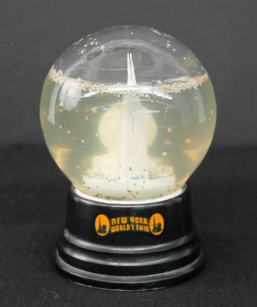 Snow Globe Paperweight - 1939 New York World's Fair: The decal on the base of this snow globe paperweight, from the 1939 New York World's Fair, is in perfect condition. This is one of the nicest we have seen; it is also made in the U.S.A., which i