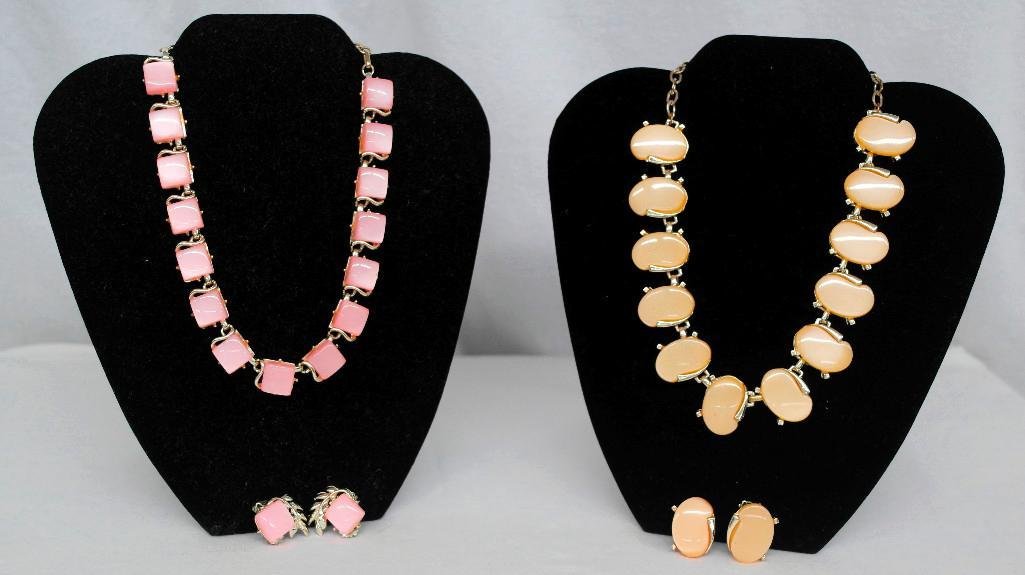 Set of 2 Coro Vintage Necklaces With Matching Earrings (1 of 7)