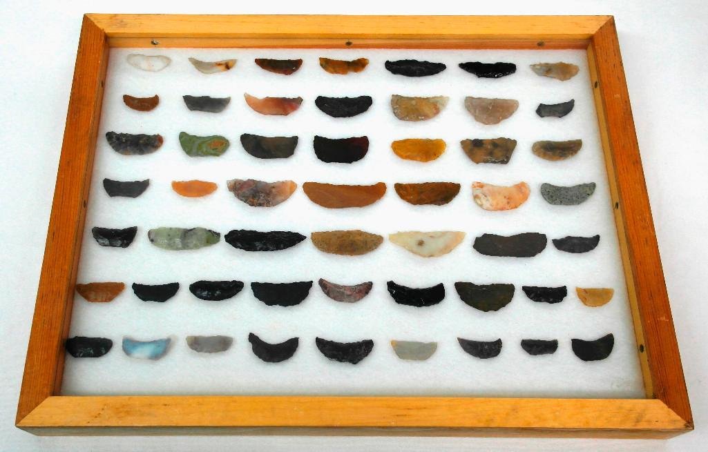 Paleo Crescents From SE Oregon - 50 Pieces Framed (1 of 5)