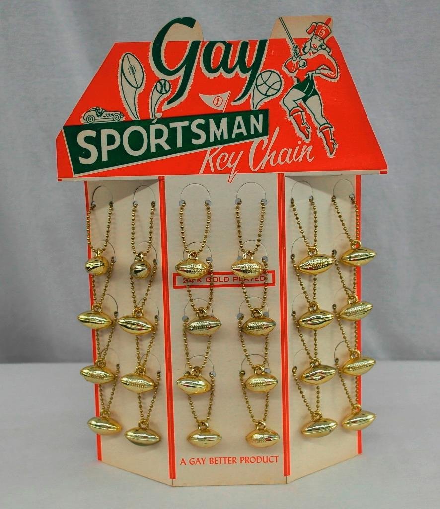 Gay Sportsman Football Key Chain Display From the 1950s (1 of 4)